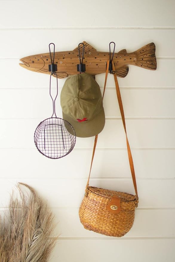 Kalalou CYUY1008 Wooden Trout Coat Rack, 24-inch Length | Amazon (US)
