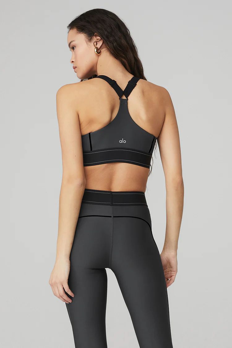 Airlift Suit Up Bra - Anthracite/Black | Alo Yoga