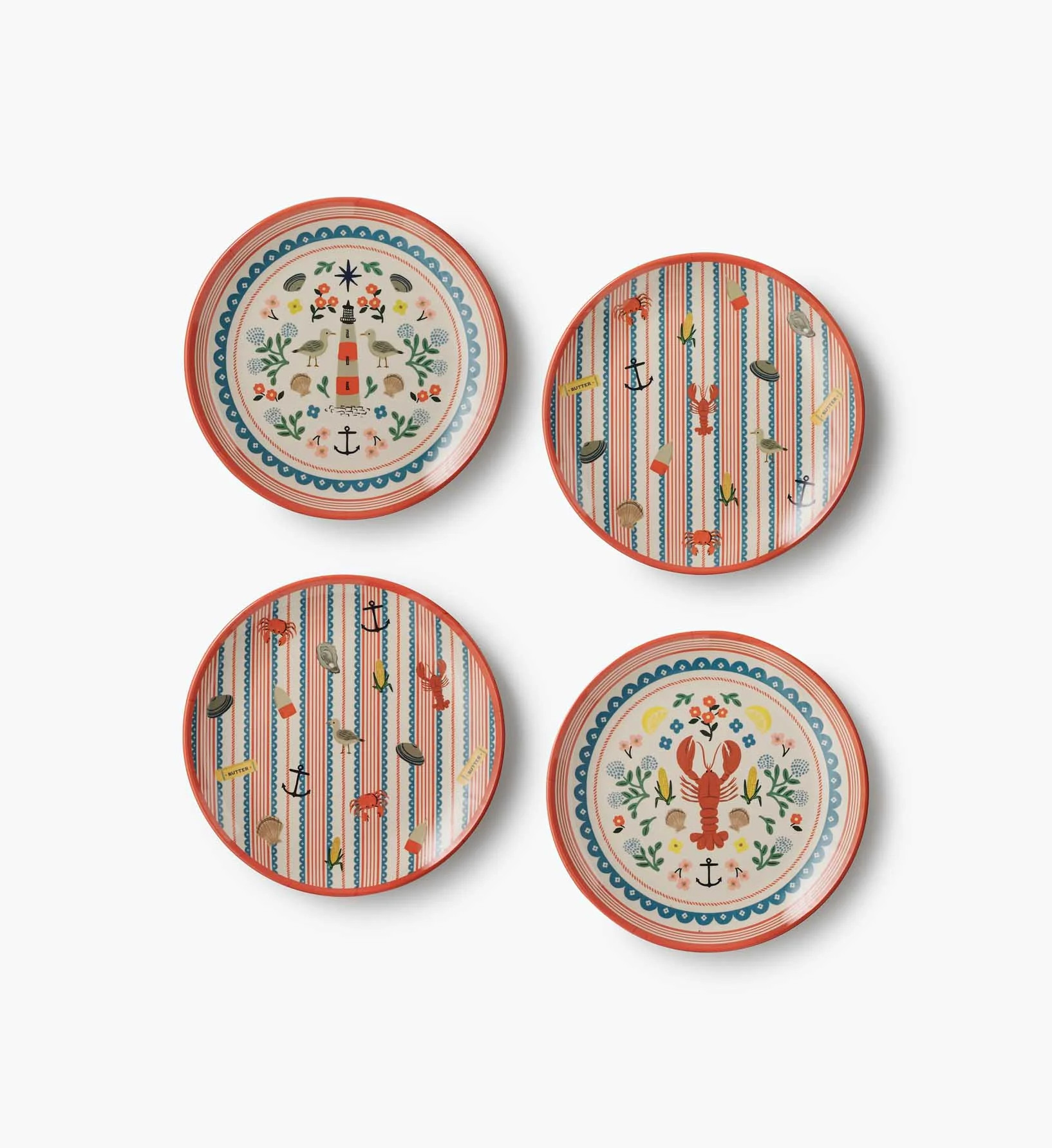 Melamine Assorted Dessert Plates - Seaside | Rifle Paper Co.