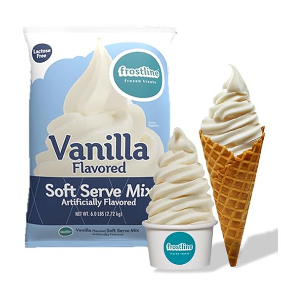 Frostline Vanilla Soft Serve Ice Cream Mix, Lactose & Gluten Free - Just Add Water, Dairy, or Dai... | Amazon (US)
