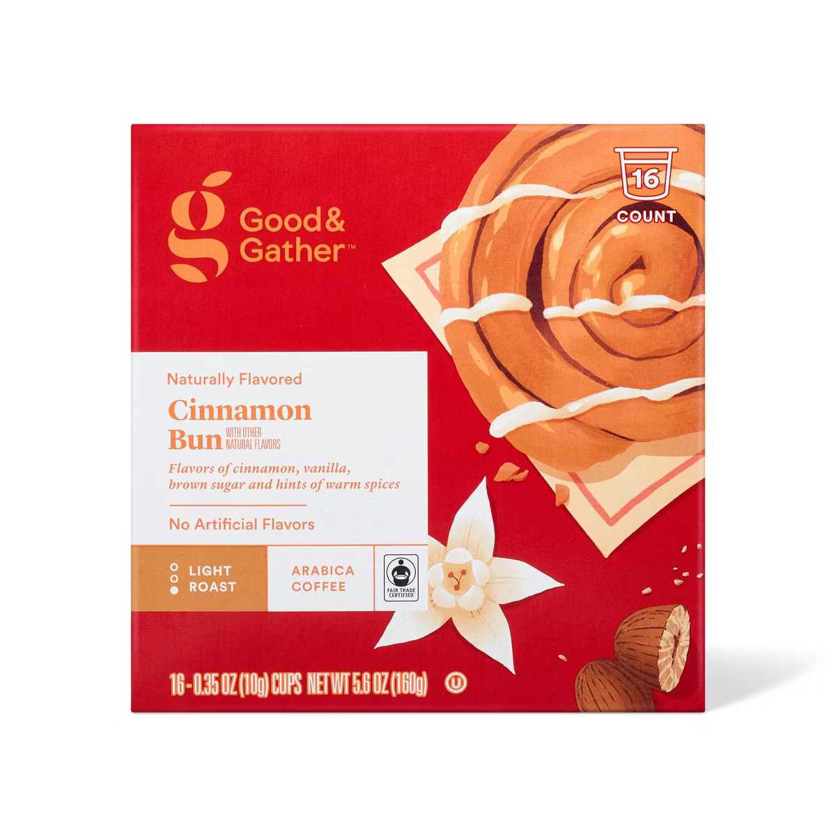 Naturally Flavored Cinnamon Bun With Other Natural Flavors Single Serve Light Roast Coffee - 16ct... | Target