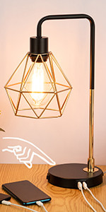 COTULIN Gold Modern Hollow Out Base Living Room Bedroom Small Table Lamp,Bedside Lamp with Metal ... | Amazon (US)