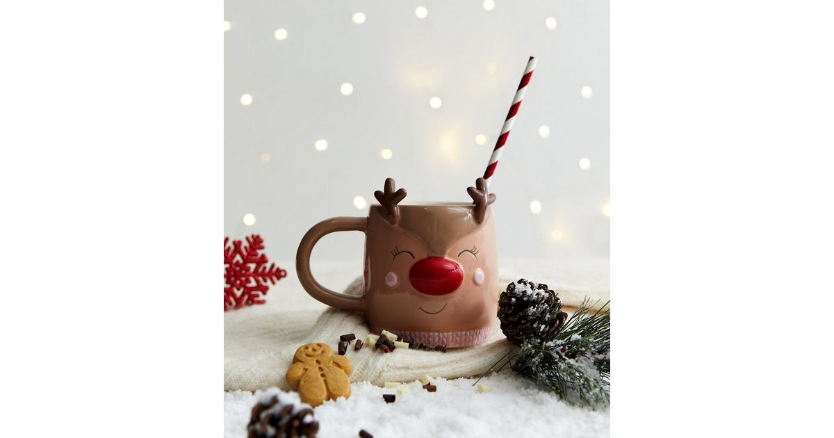 Brown Ceramic Rudolph Mug | New Look | New Look (UK)