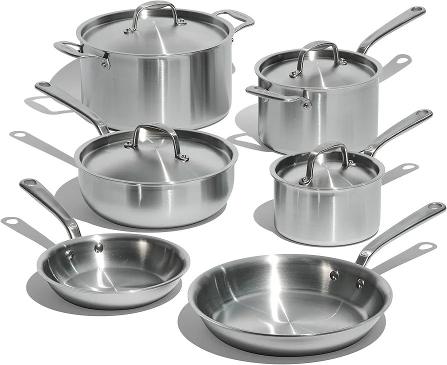 Made In Cookware - 10 Piece Stainless Steel Pot and Pan Set - 5 Ply Clad - Includes Stainless Ste... | Amazon (US)