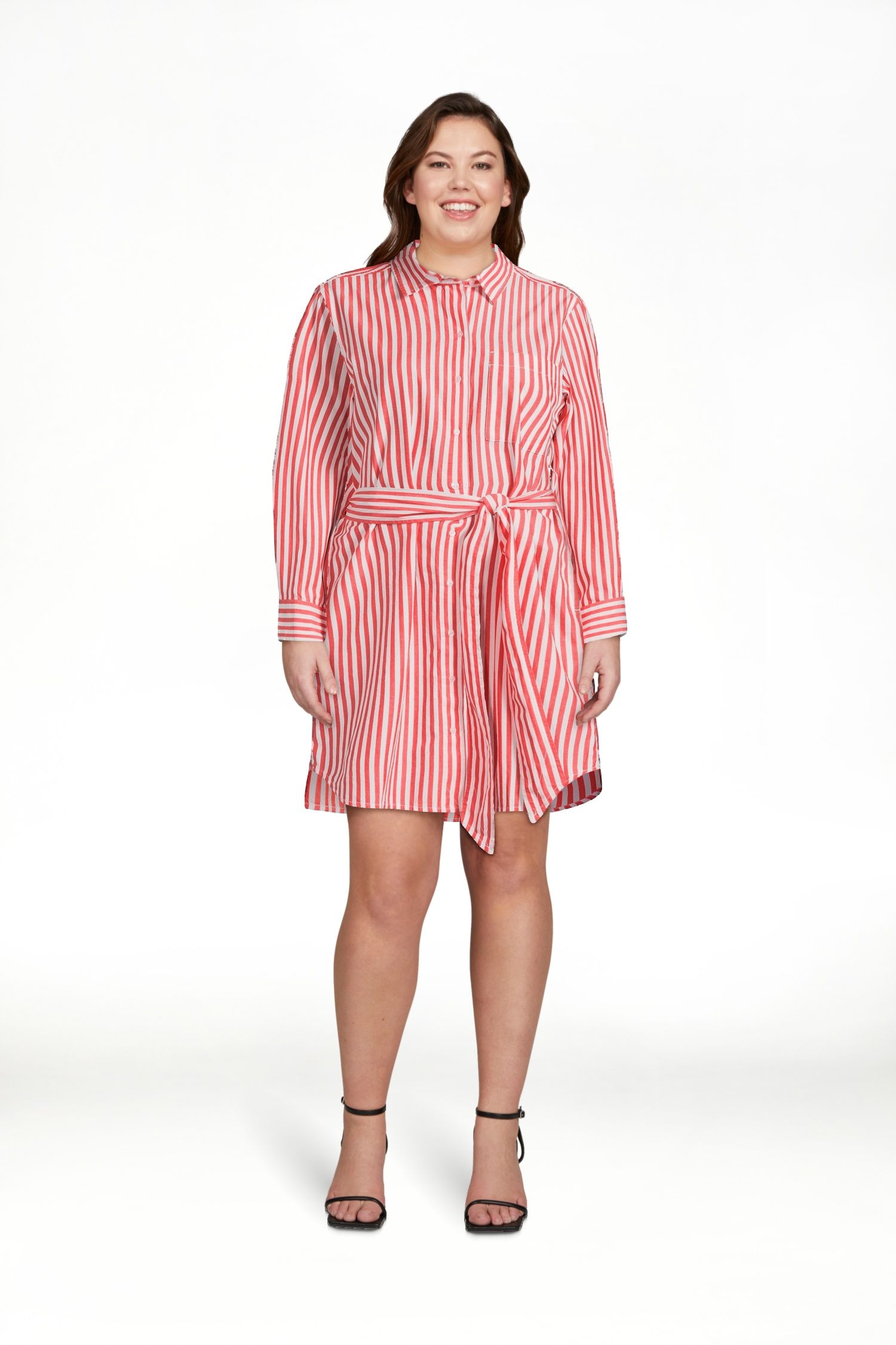 Free Assembly Women’s Cotton Belted Shirtdress with Long Sleeves, Sizes XS-XXL | Walmart (US)