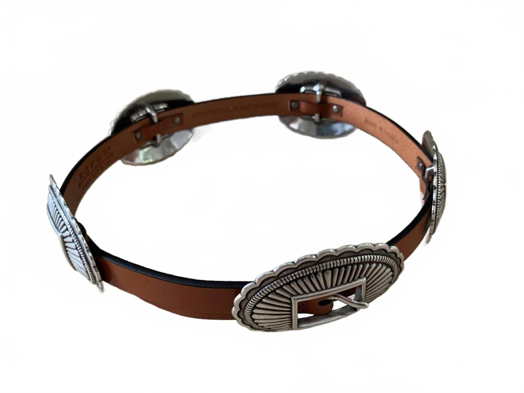 Women's Roper Concho Belt In Brown | Shop Simon