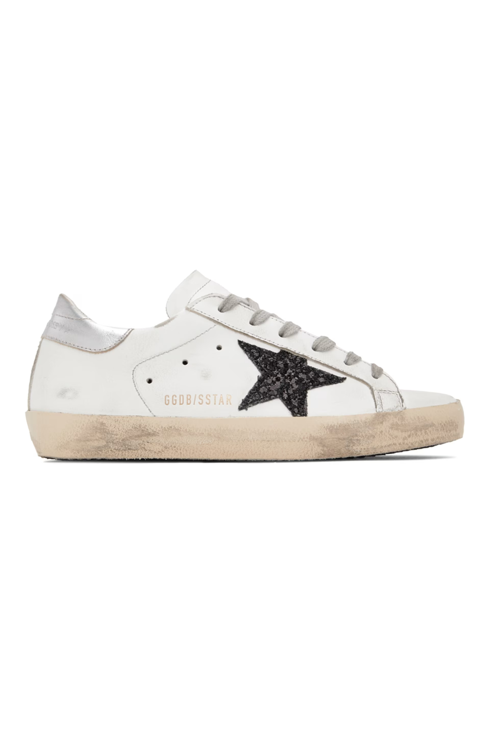 SSENSE Exclusive White Glitter Superstar Sneakers | SSENSE