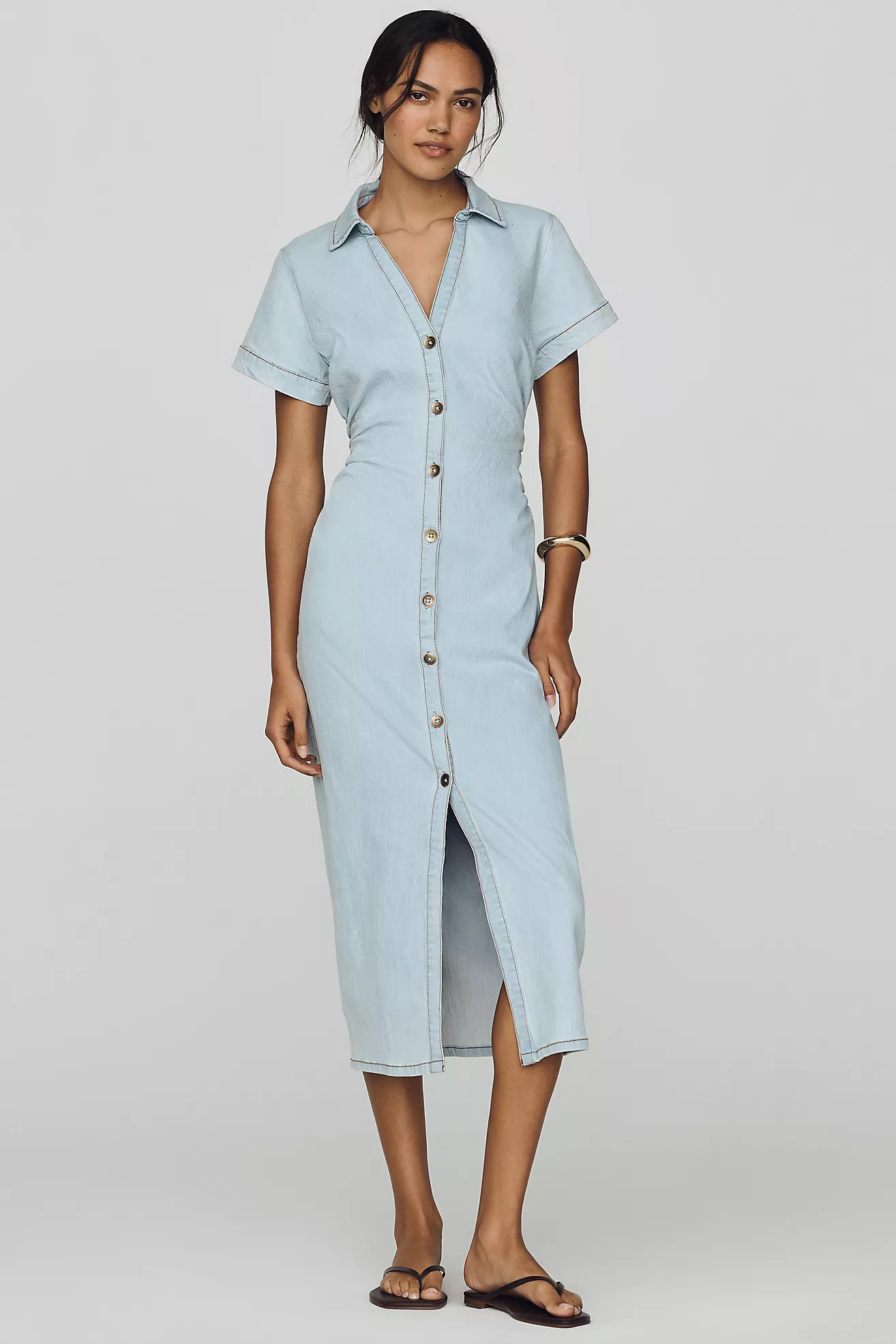 Greer Denim Midi Shirtdress by Pilcro | Anthropologie (US)