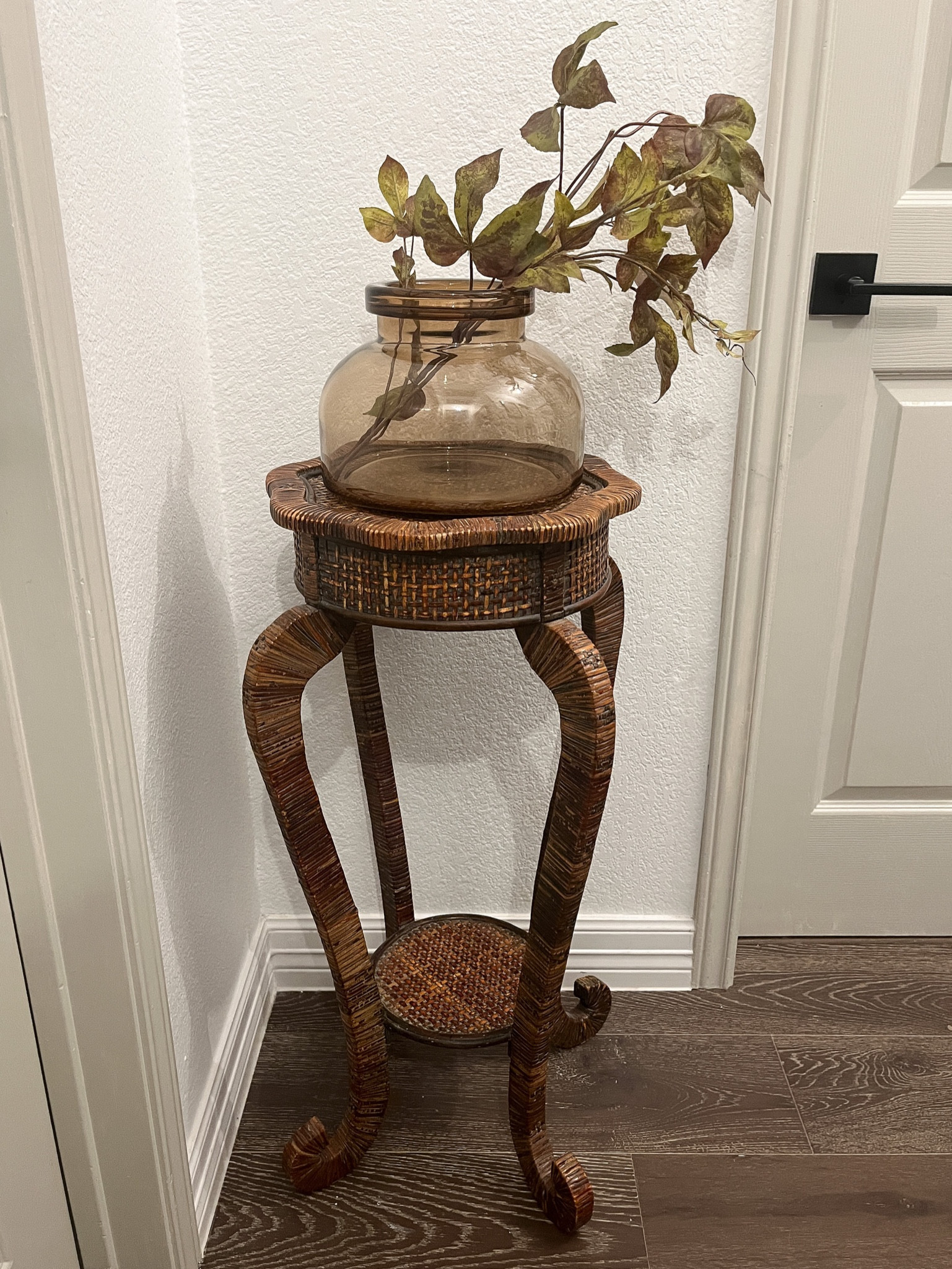 Faux fall florals and brown glass vase 

#LTKSeasonal #LTKstyletip #LTKhome