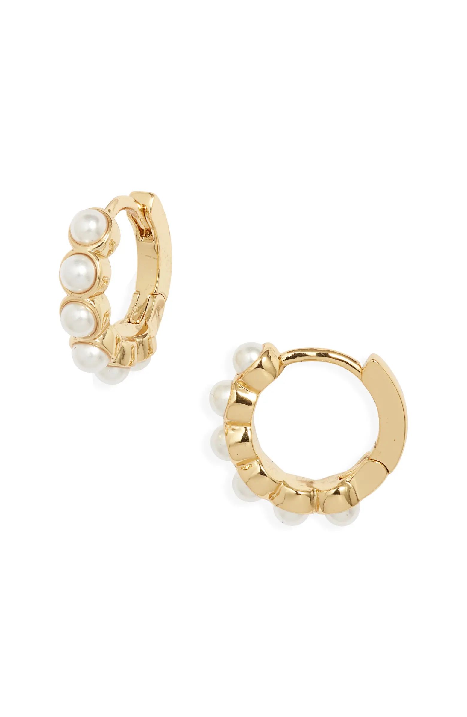 Madewell Freshwater Pearl Huggie Hoop Earrings | Nordstrom | Nordstrom