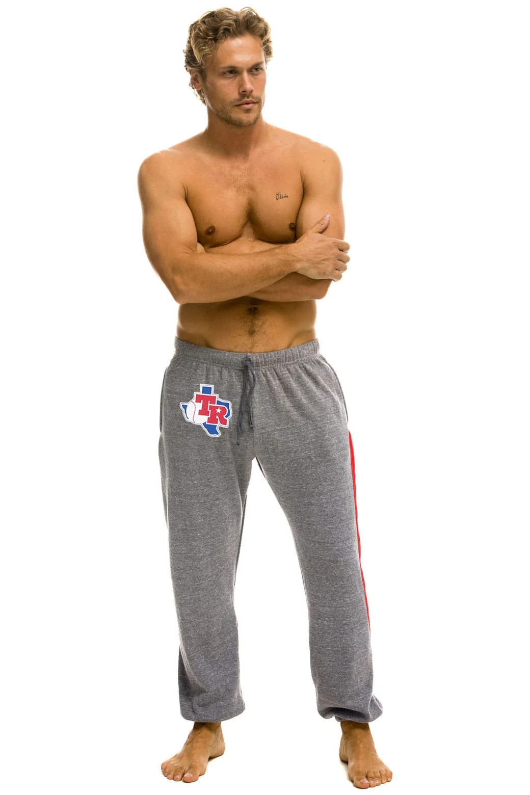 TEXAS RANGERS 5 STRIPE UNISEX SWEATPANTS - HEATHER // USA | Aviator Nation