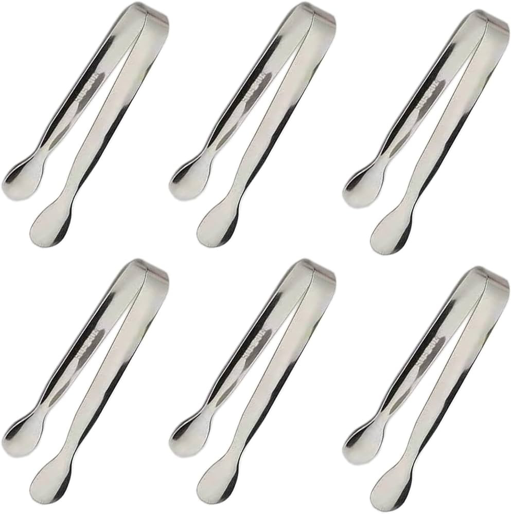 6PCS Ice Tongs Mini Sugar Tongs 4.25Inch Stainless Steel Kitchen Utensils Set,Small Serving Tong ... | Amazon (US)
