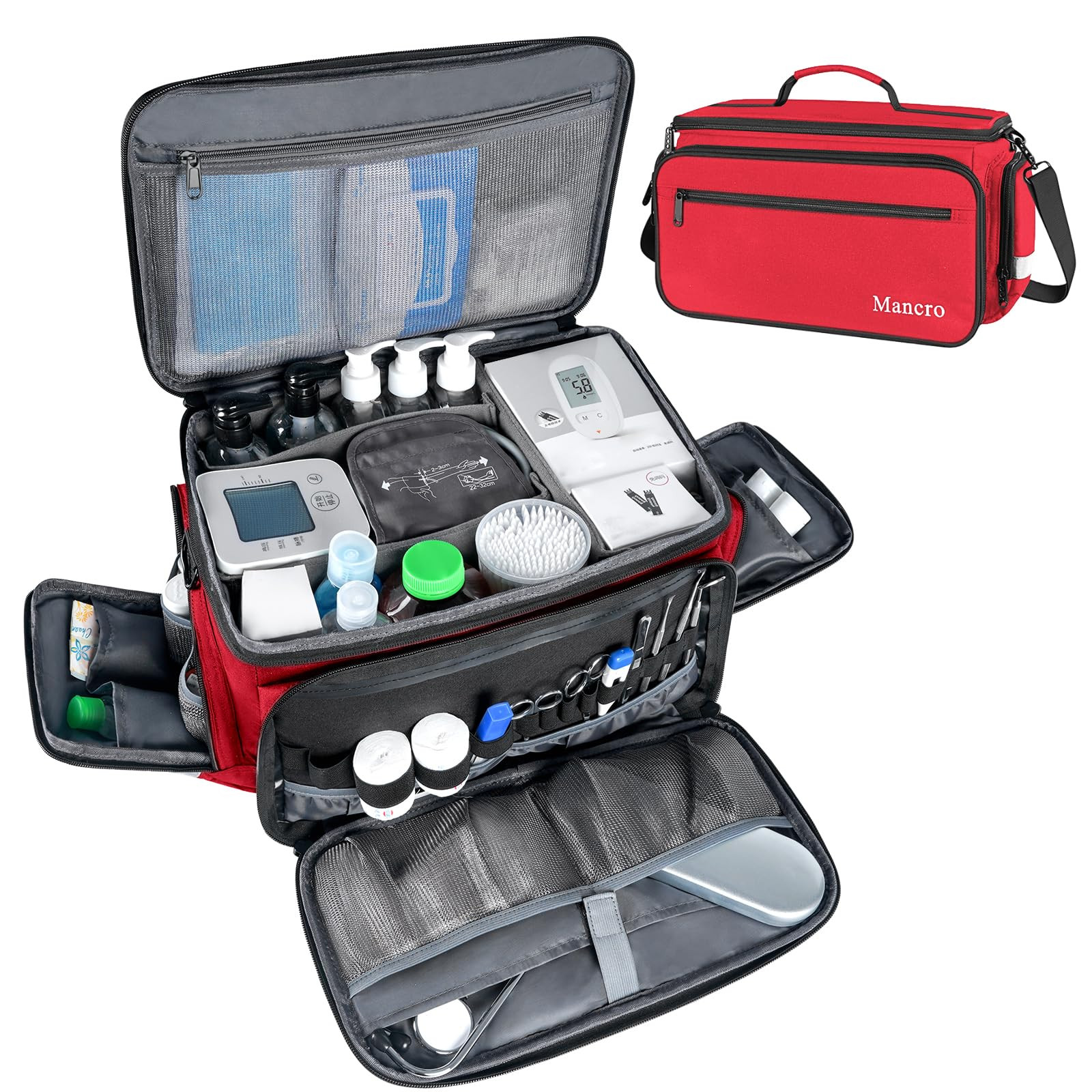 Mancro Medical Bags, Large Medication Storage Empty, Water Resistant Pill Bottle Organizer for Ho... | Amazon (US)