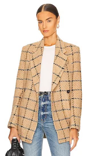 Kaia Blazer in Camel Check | Revolve Clothing (Global)