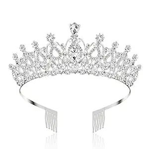Makone Crystal Crowns and Tiaras with Comb for Girl or Women Birthday Christmas Xmas Halloween Pa... | Amazon (US)