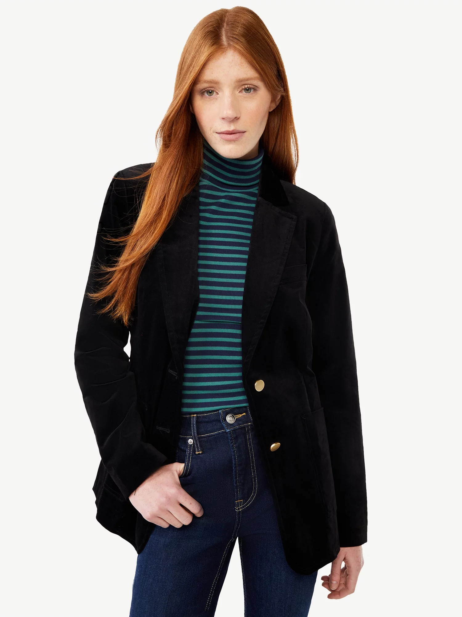 Free Assembly Women's Patch Pocket Blazer - Walmart.com | Walmart (US)