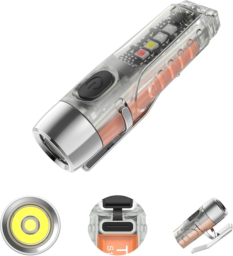 S12Plus Keychain Flashlight，610 High Lumen EDC Pocket Flashlight,USB C Rechargeable Mini LED Fl... | Amazon (US)