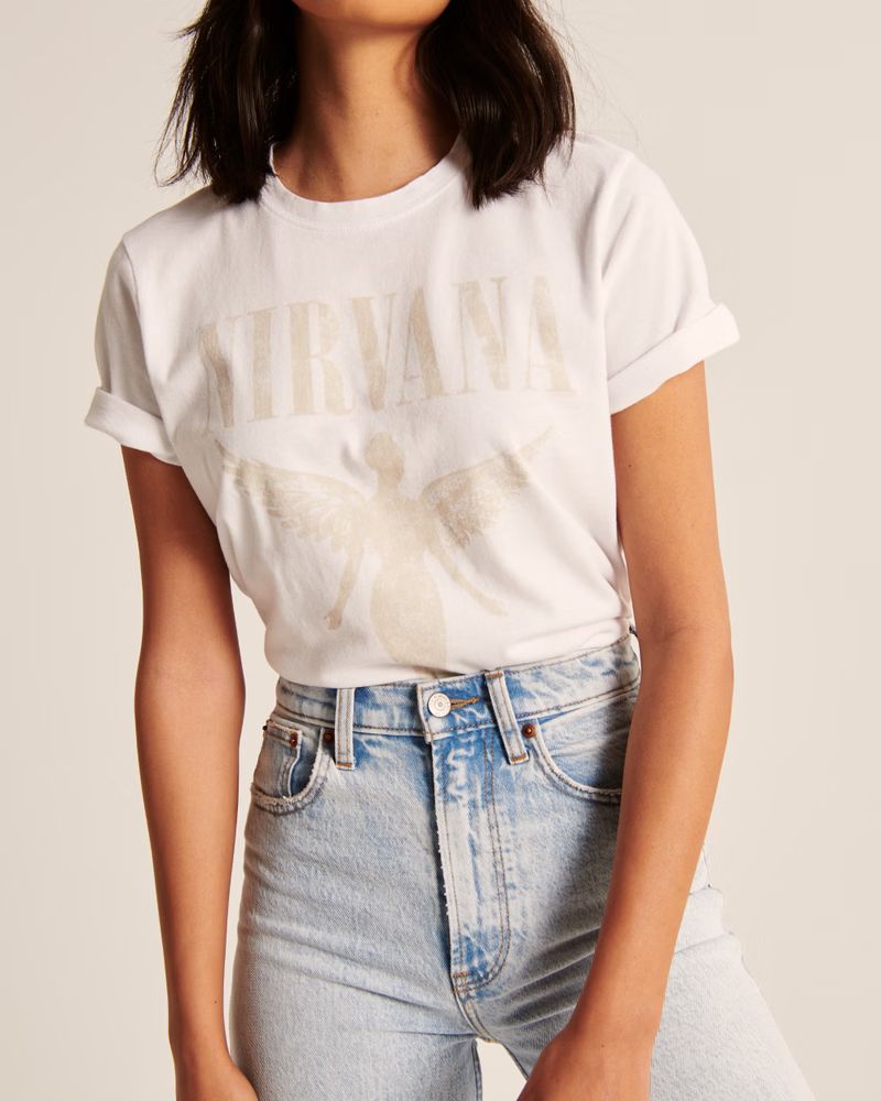 Nirvana 90s-Inspired Relaxed Band Tee | Abercrombie & Fitch (US)