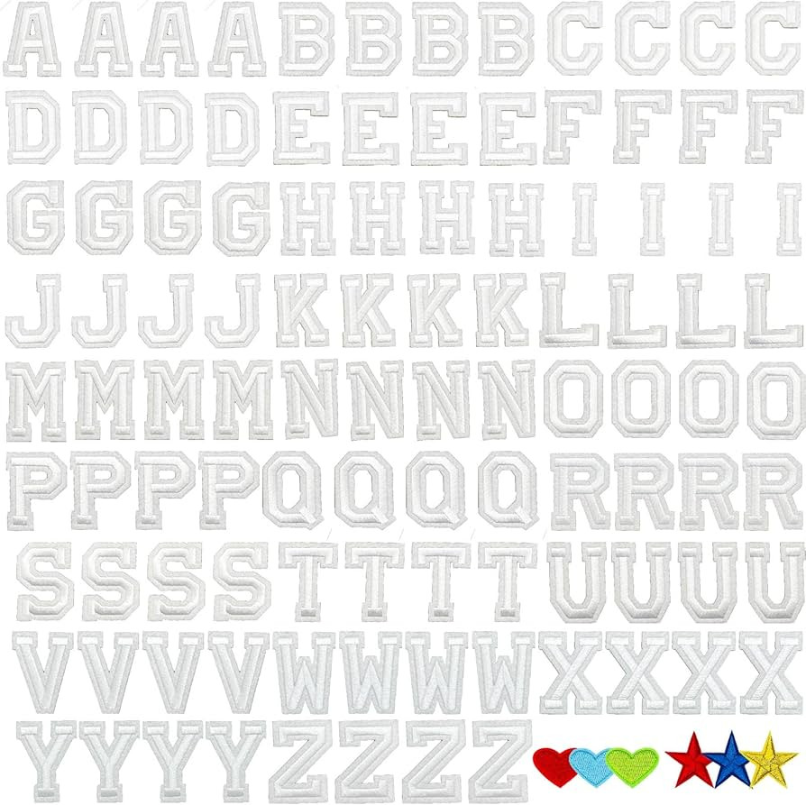 Iron on Letters, 110 Pcs Alphabet Patches, Decorate Repair Letter Patches for Clothing Shirts Jac... | Amazon (US)