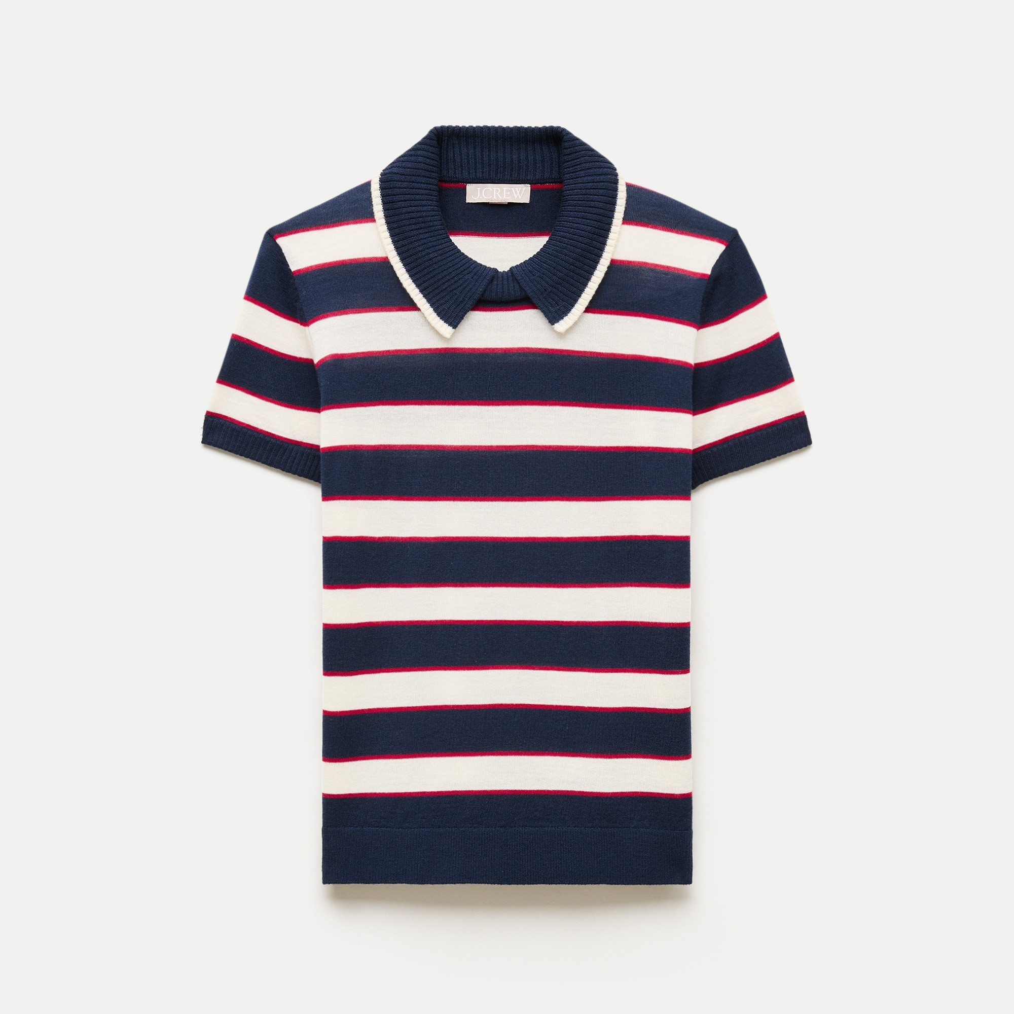 Sweater-polo in striped merino wool | J. Crew US