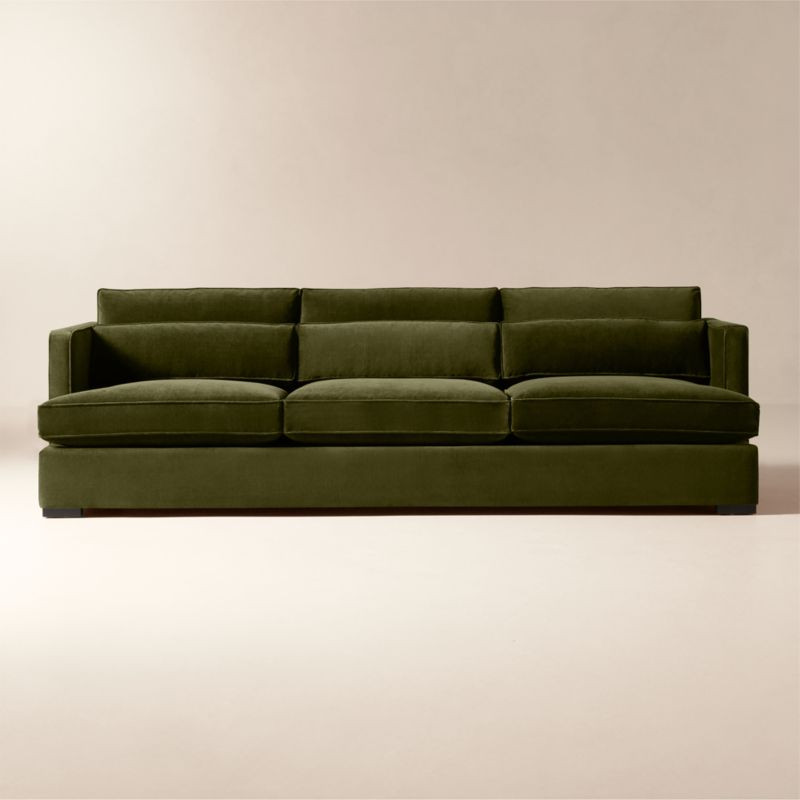 Eastman 105" Green Velvet Sofa | CB2 | CB2