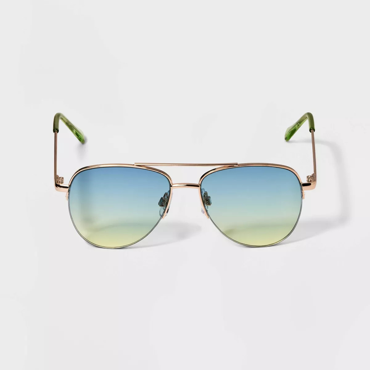 Girls' Aviator Sunglasses - Cat & Jack™ Gold/Green | Target