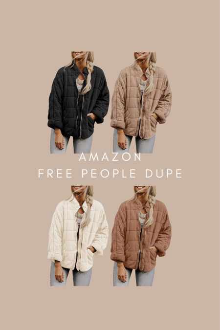 Amazon Fall jacket - Free People Dupe. Fall style. 

#LTKstyletip #LTKfindsunder50 #LTKmidsize