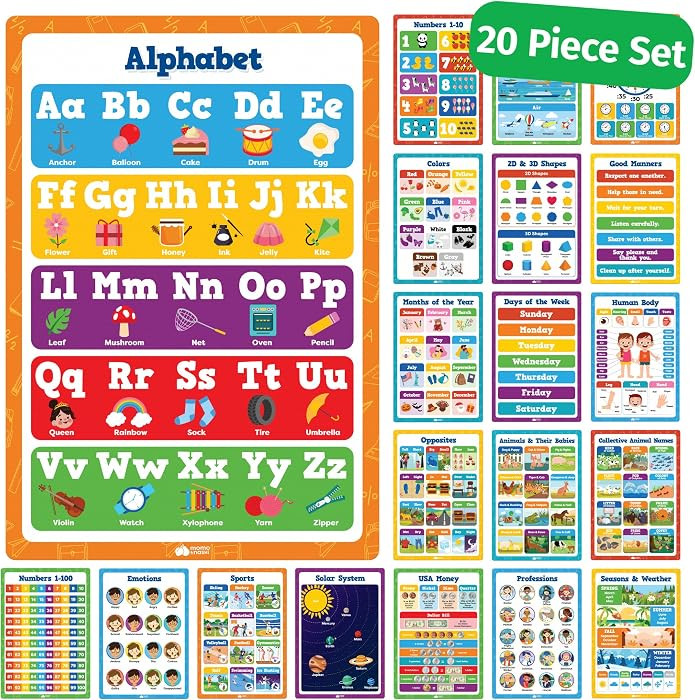 Classroom Educational Posters - 20pcs 16” x 11” - Teacher Classroom Must Haves Supplies Essen... | Amazon (US)