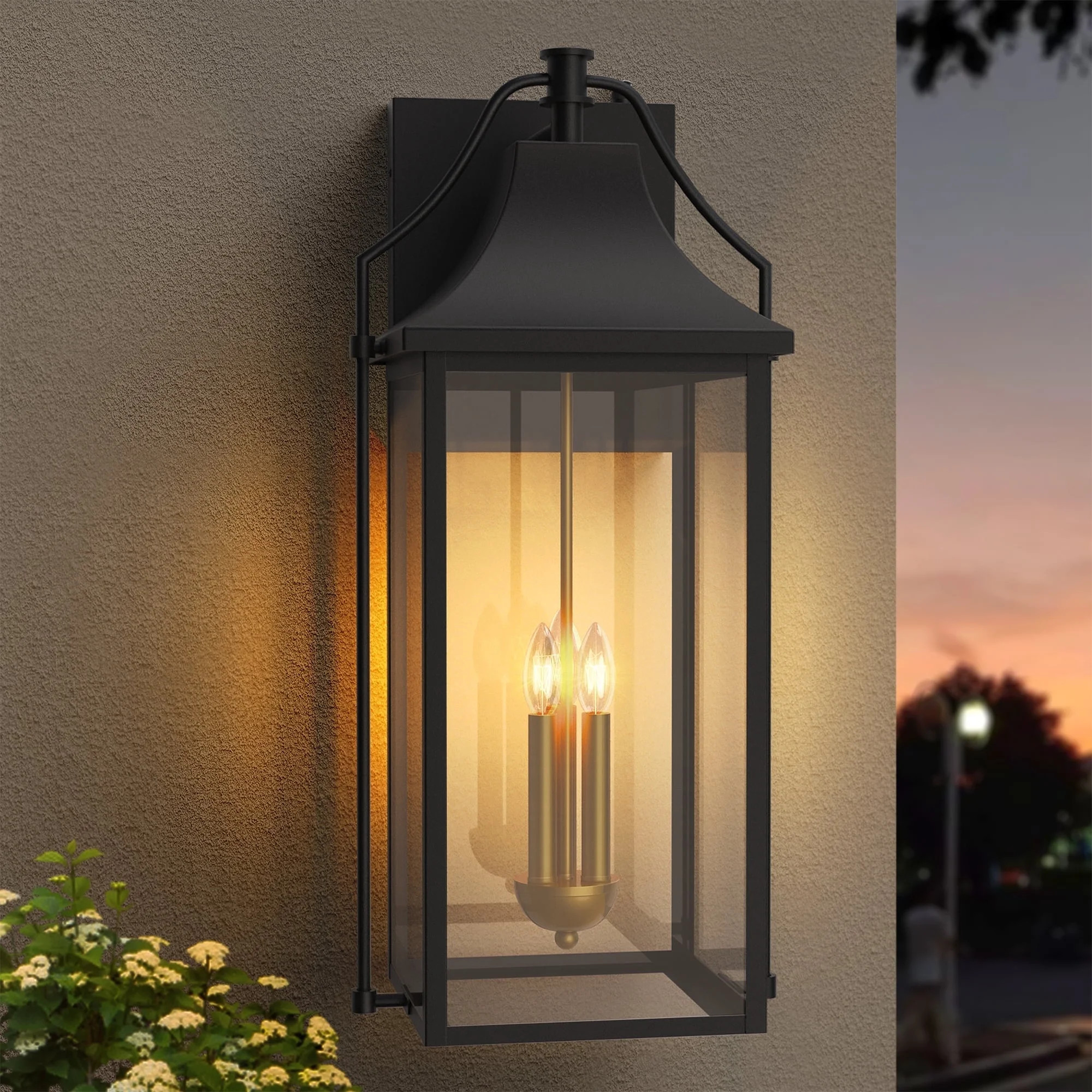 Lawyettle  Dusk to Dawn Outdoor Wall Light, 25" Large Waterproof Exterior Lantern with Glass, Mod... | Walmart (US)