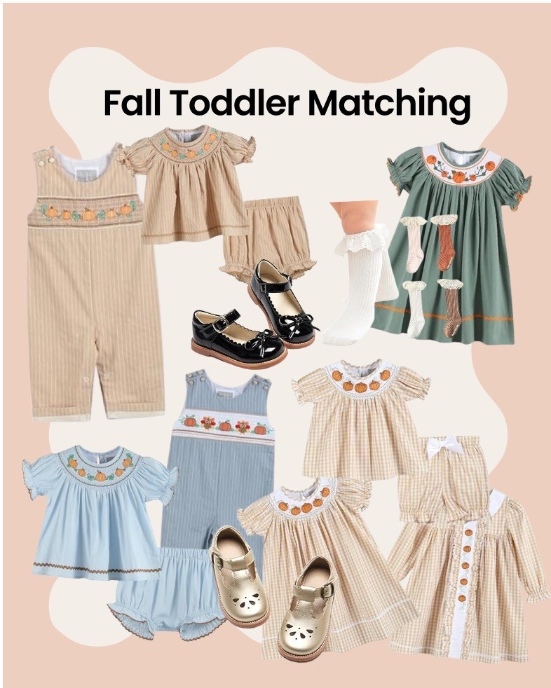 Fall Toddler Matching Looks. These are selling fast! I LOVE. The smocking and a classic kid look for holiday. There’s something so sweet about it! 🎃🍂