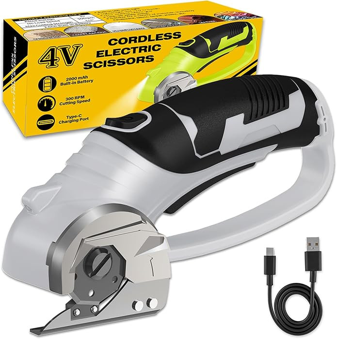 Cordless Electric Scissors, 4V Box Cutter & Cardboard Cutter with Upgrade Blade, LED Light, Safet... | Amazon (US)