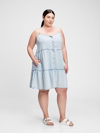 Button-Front Tiered Dress | Gap (US)