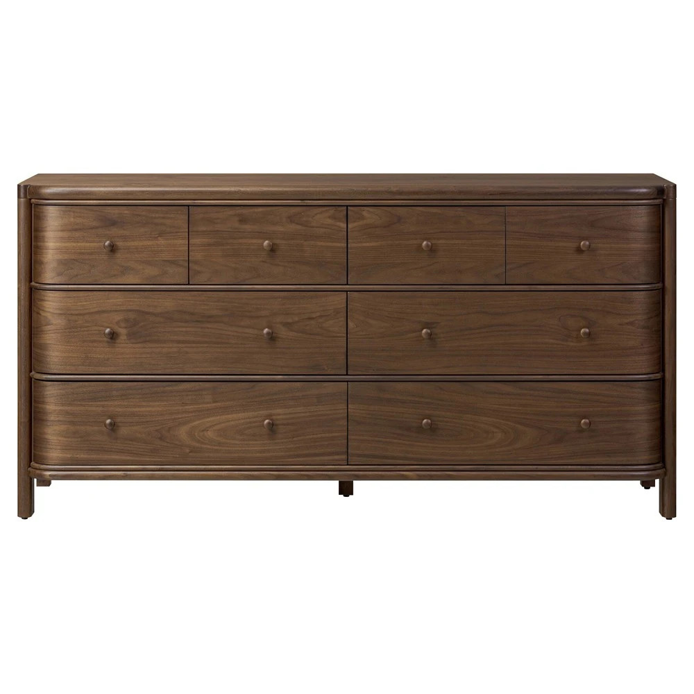 Agatha Dark Brown Walnut Dresser | Kathy Kuo Home