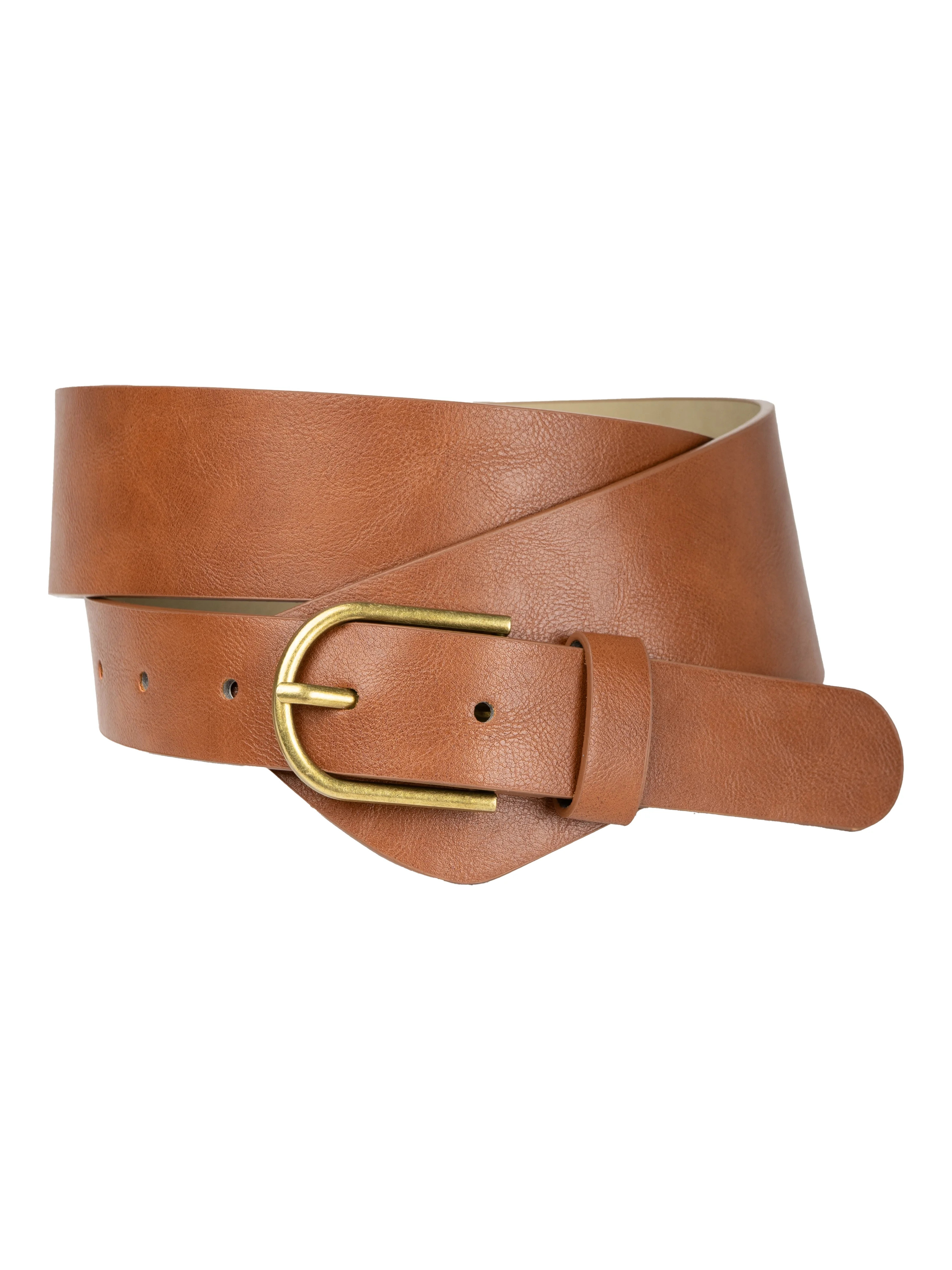 No Boundaries Women's & Women's Plus Off Waist Belt, Cognac | Walmart (US)