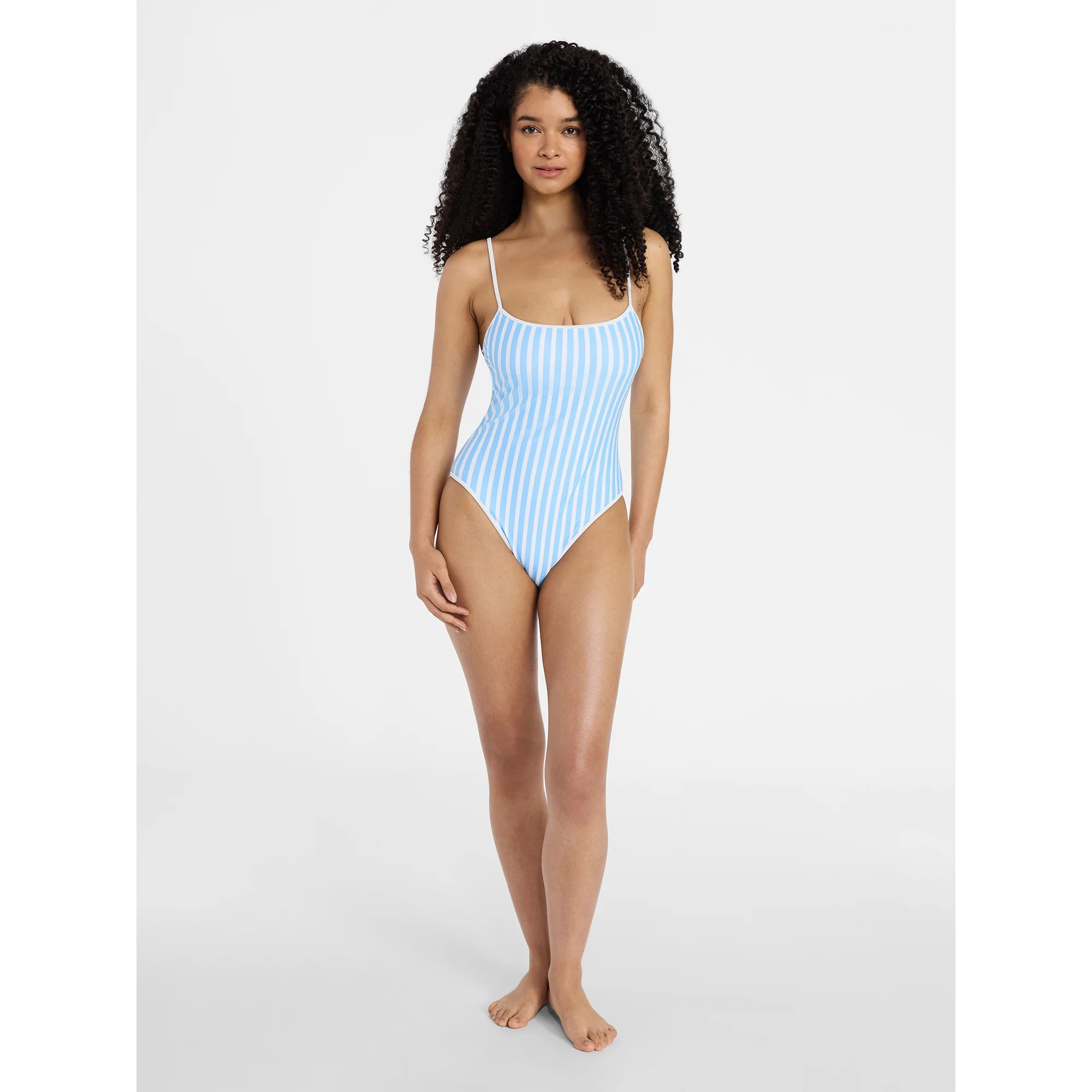 No Boundaries Sporty Stripe One-Piece Swimsuit, Women’s XXS-XXL | Walmart (US)