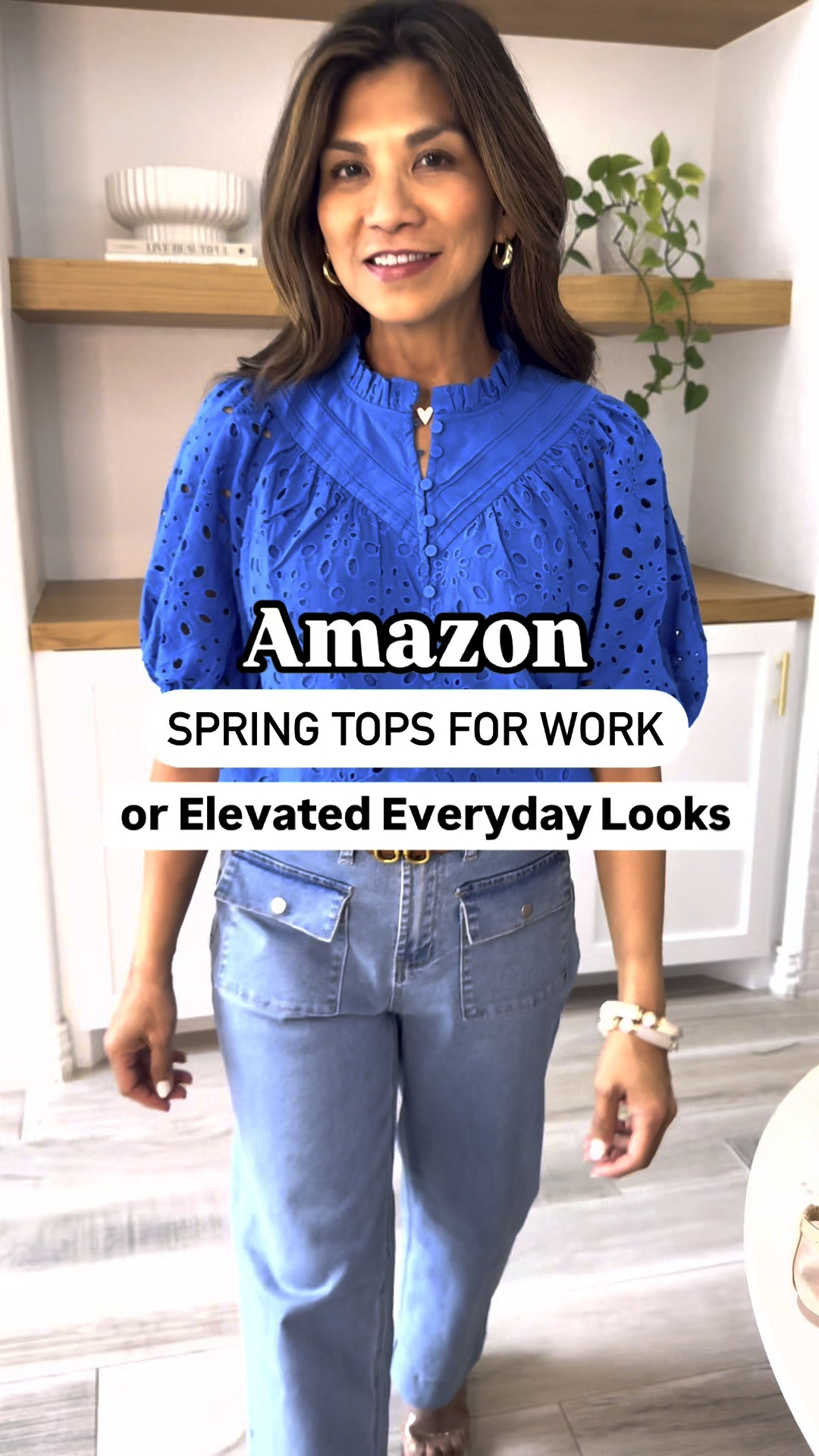 All tops are in small tts. All of these come in more color options. 
Jeans: wearing the smallest size(white and blue jeans). 
Clear wedge Sandals tts. 
Target mesh shoes size down. 
Petite friendly jeans. 
I linked accessories and bags including reversible belt. 
Spring outfits, spring tops, white denim, work wear, teacher outfits, work tops, business casual, Amazon finds, summer outfits, fashion over 50, midlife fashion, petite fashion, elevated everyday style, Amazon finds.


#LTKWorkwear #LTKWatchNow #LTKOver40