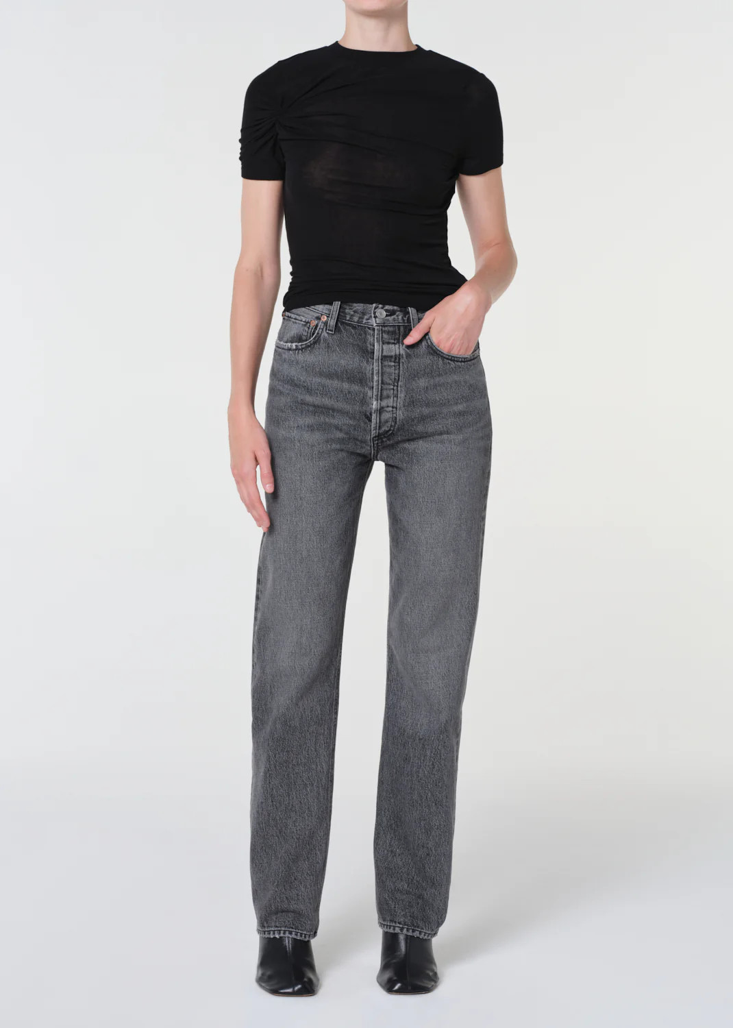 90S Pinch Waist Long High Rise Straight in Spirit | AGOLDE