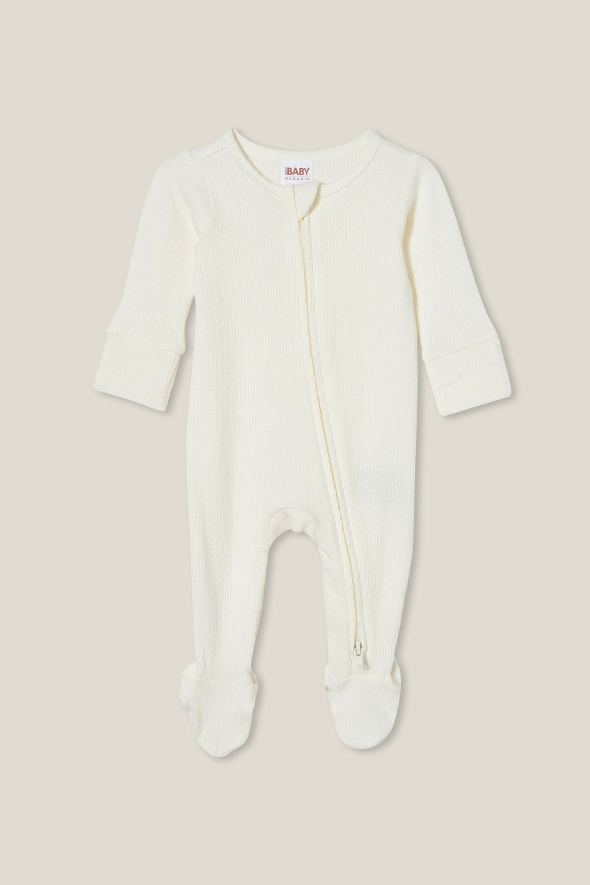 Organic Newborn Pointelle Zip Romper | Cotton On (US)