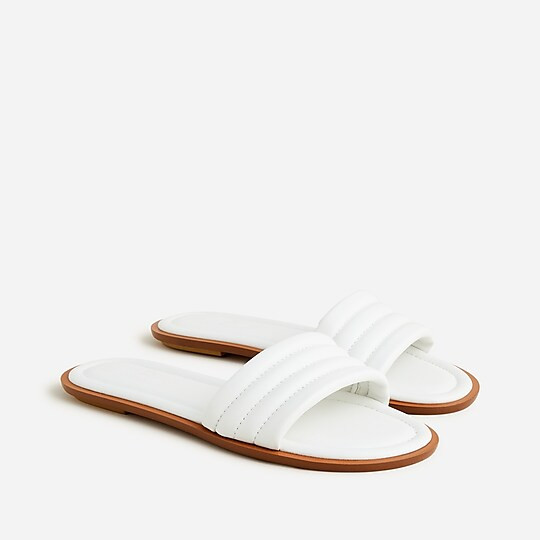 Sorrento padded slides in leather | J. Crew US