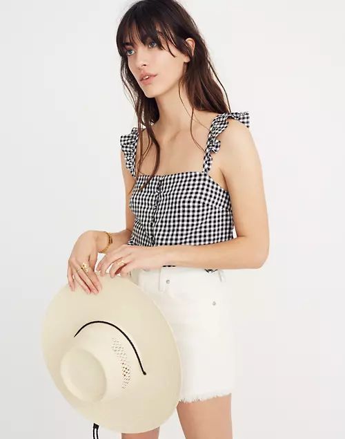 Ruffle-Strap Cami Top in Gingham Check | Madewell