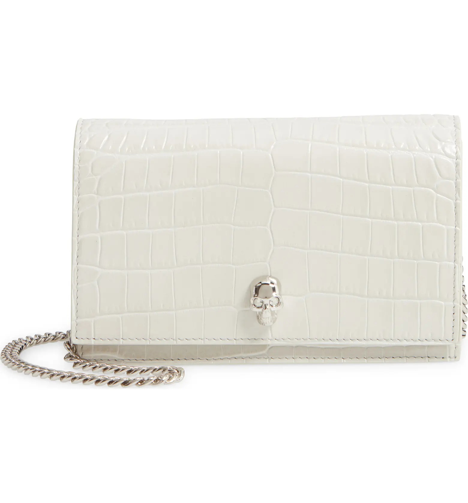 Mini Skull Croc Embossed Leather Shoulder Bag | Nordstrom