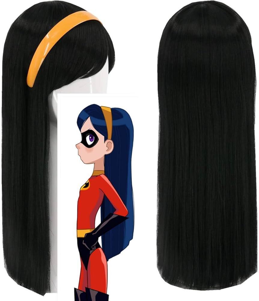 Topcosplay Girls Kids Wigs Black Long Straight Cosplay Halloween Costumes Party Wig with Headband... | Amazon (US)