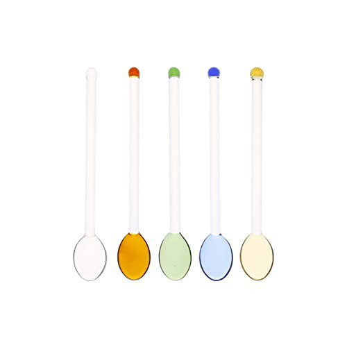 GULELAYAR 5 Pieces Glass Spoons for Coffee Teaspoons Glass Stirring Spoon Rod 5.9 inch Coffee Stirrers Ice Tea Spoon Glass Mixing Spoon for Tea SugarHome Bar Party | Amazon (US)