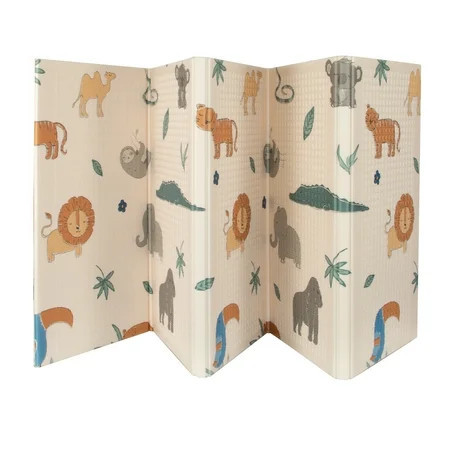 Nuby Reversible and Foldable Baby Playmat for Floor for Infants, Safari | Walmart (US)