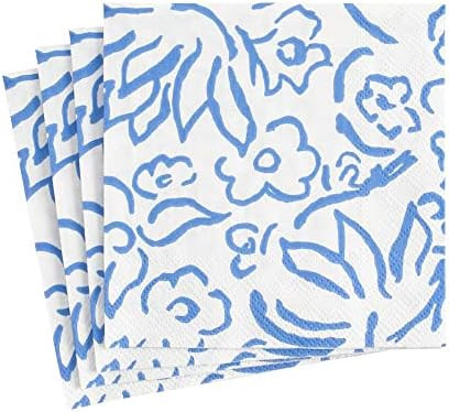Caspari Matisse Paper Cocktail Napkins in Blue - Two Packs of 20 | Amazon (US)