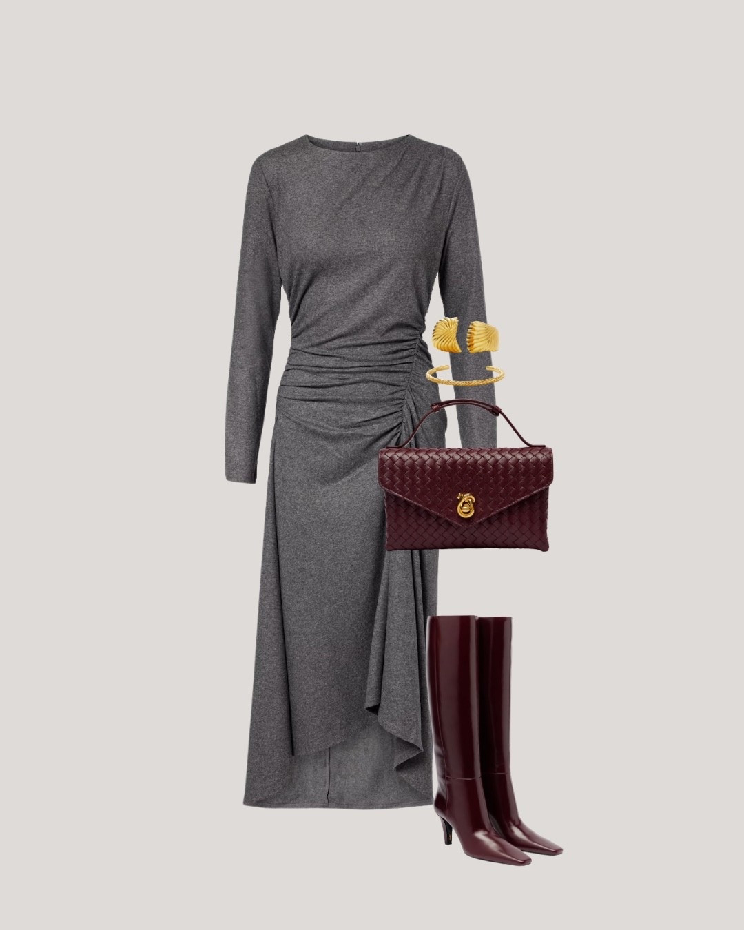 Perfect for dinner out, a gallery night, or any evening where you want to look put-together without overthinking it. The soft drape of the dress makes it easy, while the boots and bag steal the show.

#LTKStyleTip