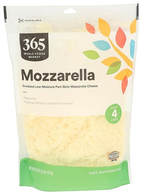 365 Everyday Value, LMPS Mozzarella Shred, 16 oz | Amazon (US)