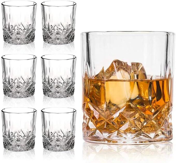 Farielyn-X Crystal Old Fashioned Whiskey Glasses (Set of 6), 11 Oz Unique Bourbon Glass, Ultra-Cl... | Amazon (US)