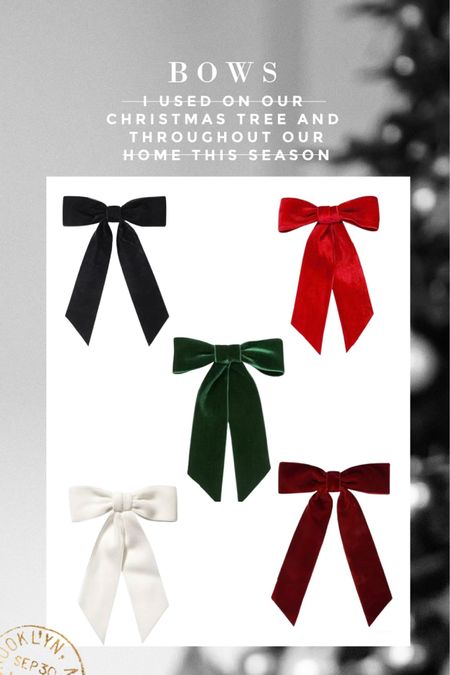 These gorgeous velvet bows come pre tied and are attached to a clip so they will never come undone! Simply clip onto your Christmas tree, wreaths, presents, or anything! Many colors to choose from. 

#LTKparties #LTKfindsunder50 #LTKhome