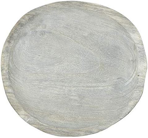 Creative Co-Op Decorative Paulownia Wood Gray Wash Tray, Assorted Grey, Assorted Design, 12.5" Diame | Amazon (US)
